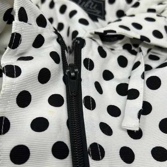UBU Women's Black & White Polkadot Zip Top/Jacket/Blazer Size Large - Picture 14 of 15
